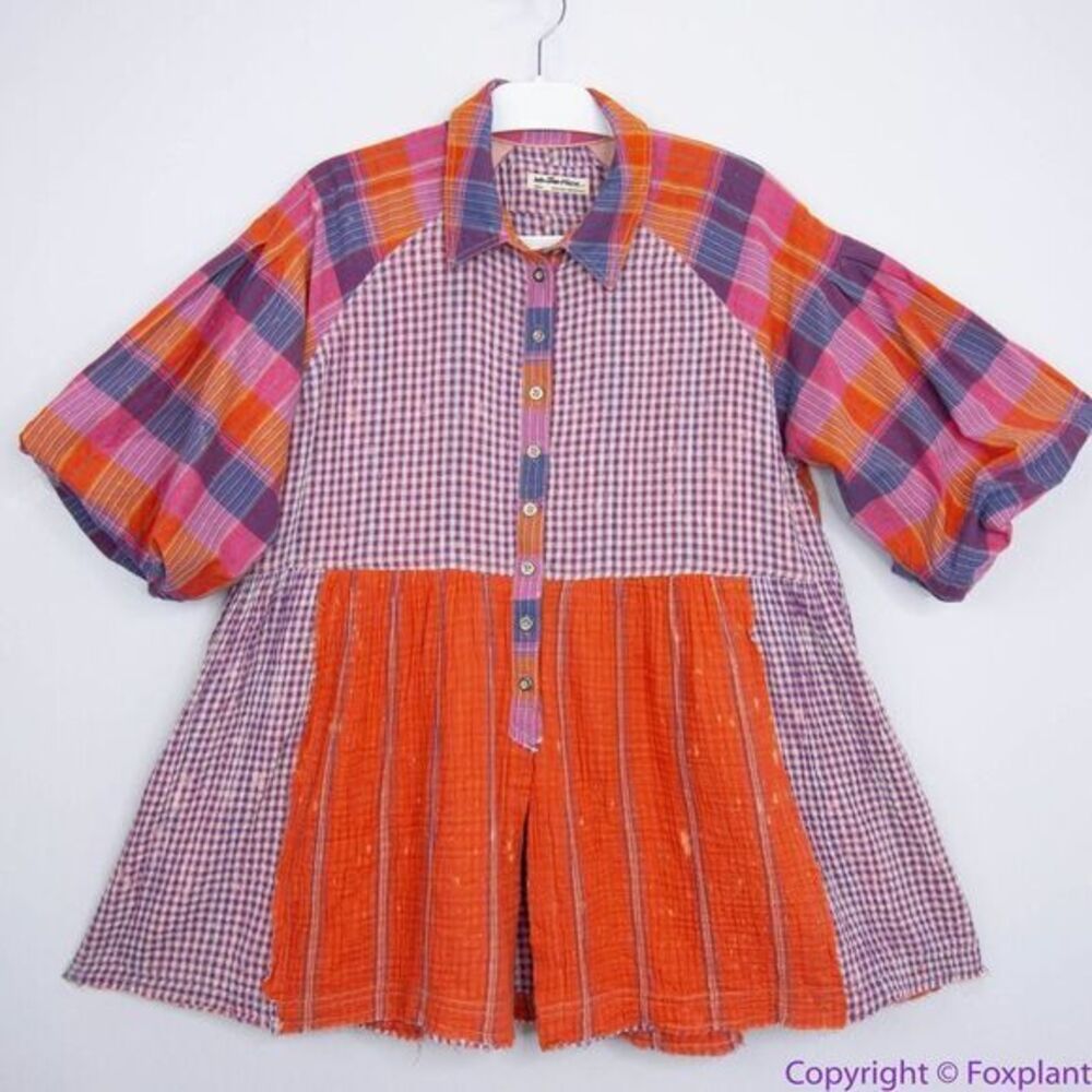 NEW Free People Moon Bay Mixed Plaid Top, XS - Picture 2 of 16